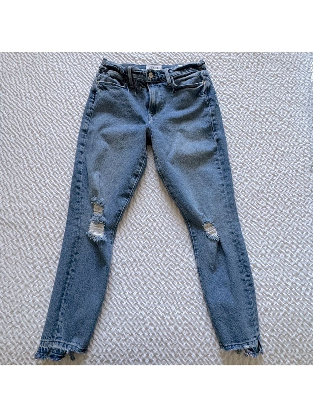 FRAME Le High Skinny Crop Jeans, Clarin, Rips Size 27 - Picture 3 of 16